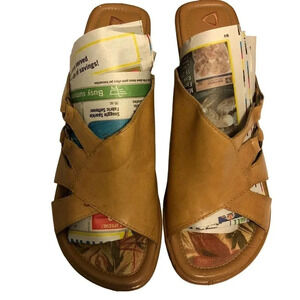 Liz Claiborne Y2K Faux Leather Chucky heels Summer sandals women Size 6.5 M